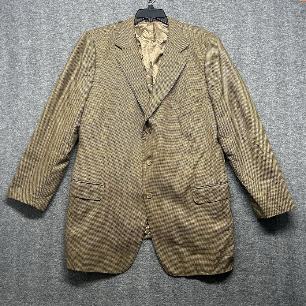 Ermenegildo‎ Zegna Houndstooth Trofeo Sport Coat Blazer Jacket Men's 44L